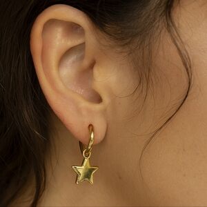 Dainty Chic Gold Star Hoop Earrings